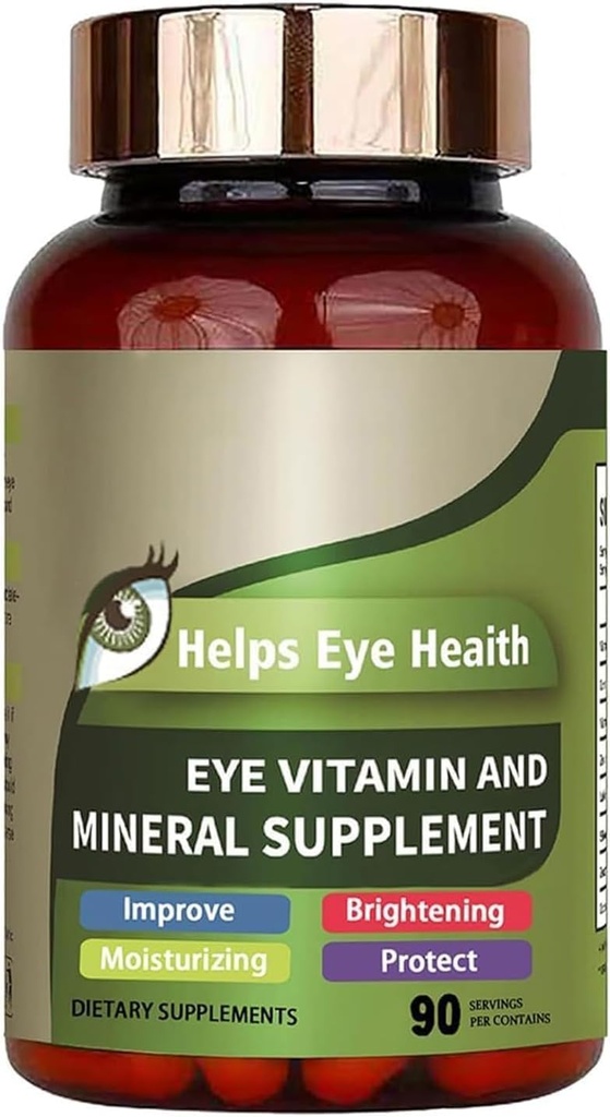 Vitamina Ojo &amp; Suplemento Mineral con Lutein, Zeaxanthin, soporta el estrado ocular, Visión Salud para Adultos con Vitaminas C &amp; E, Víctima Ojo vegano