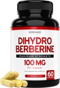 Dihydro Berberine Suplemento 100mg, 60 capsules (Patented GlucoVantage Super Berberine con 5X Más Eficaz que la beerina con efectos secundarios menos) - Tercera Parte testado, Vegan &amp; USA Made