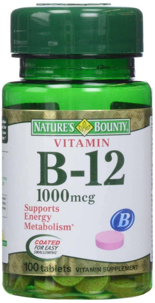 Nature's Bounty Vitamin B-12 1000 mcg Tablets, 100 Count (Pack of 1)