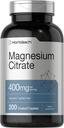 Horbäach Magnesium Citrate TEN 400mg ANTE 200 Caplets TEN Vegetarian, Non-GMO, y Gluten Free Supplement
