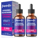 Liposomal Glutathione Suplemento líquido (Pack of 2), 98% Absorción, con vitamina C, L- Glutathione, 2 Fl Oz por botella