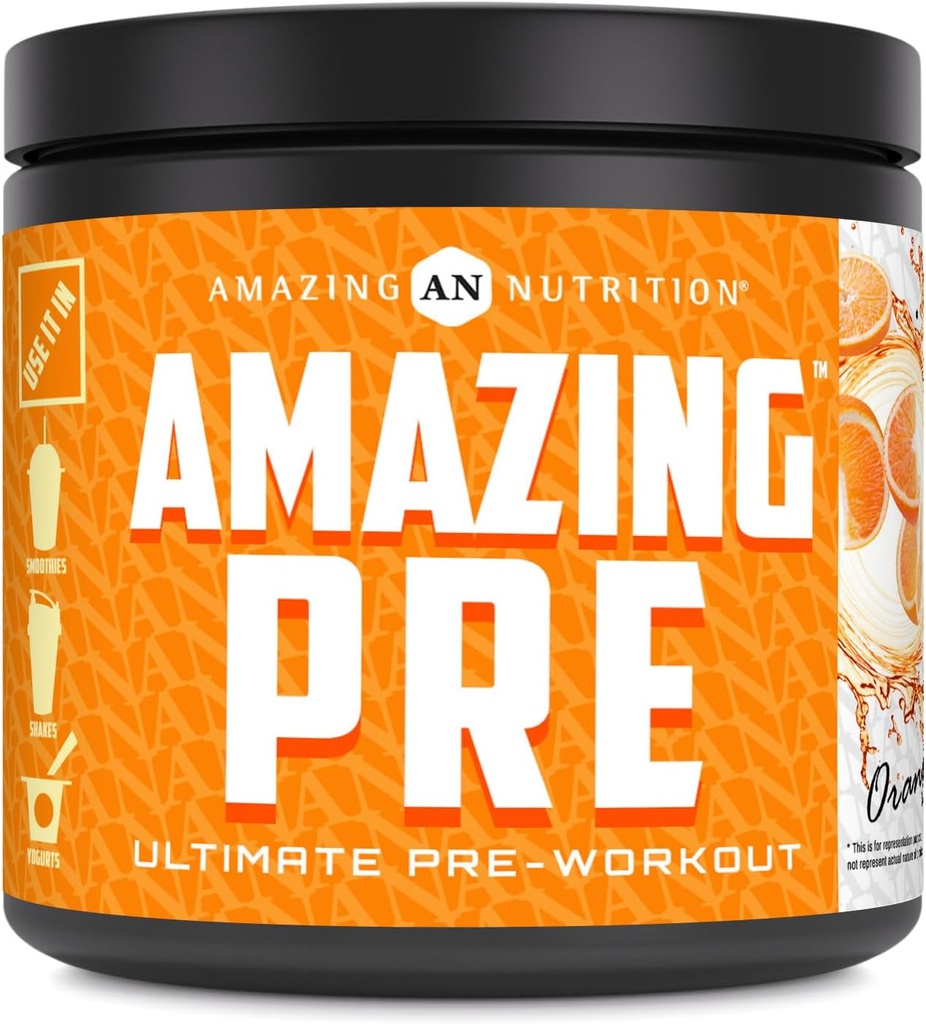 Increíble Nutrición Sorprendente PRE TENIDO Ultimate Pre-Workout Suplemento TENIDO 30 Serviciones Polvo TEN 2.5 Gramos BCAA Por Servir (30 Servimientos, Naranja Natural)