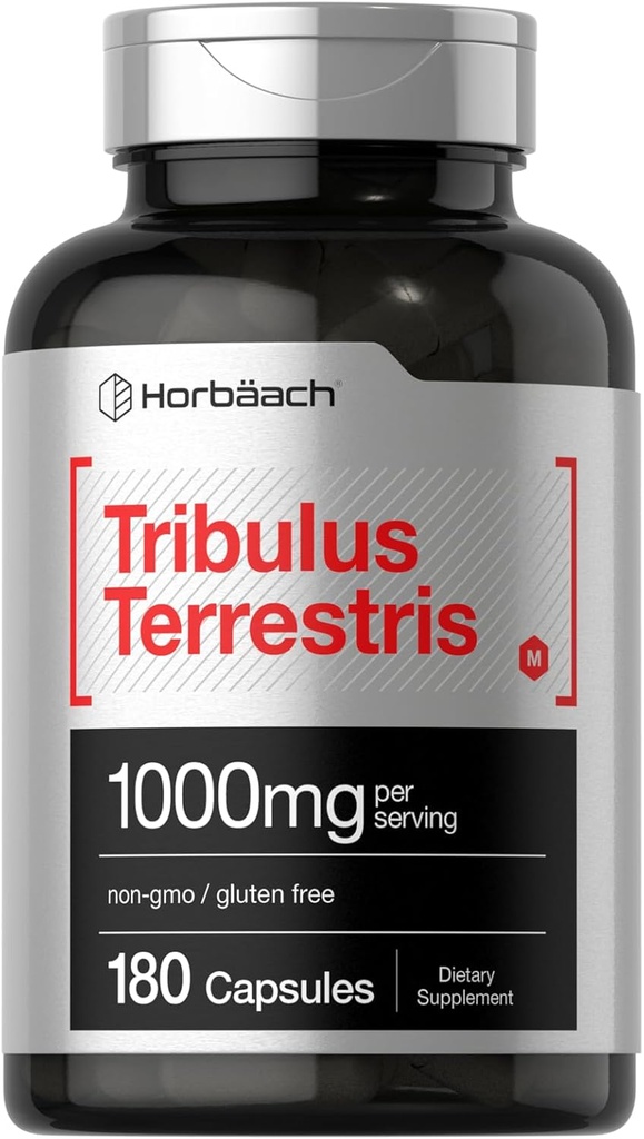 Horbaach Tribulus Terrestris for Men TEN 1000mg TEN 180 Capsules TENIDO Suplemento Resumen TENIDO Non-GMO y Gluten Free