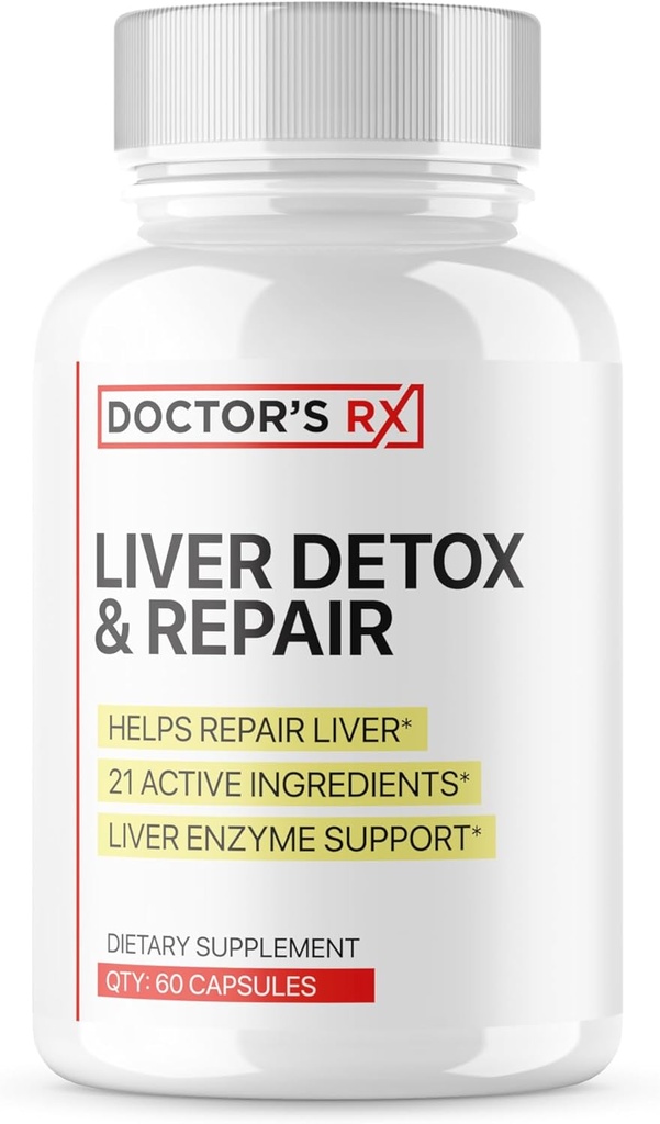 Dr's RX TENIDO   #1 RATED Premium Liver Cleanse > Detox TENIDO Optimize Liver Function, Repair Liver Enzymes TEN Ultra Dosed Formula w/ 21 potentes ingredientes  3er partido probado + USA Made - 60 cápsulas