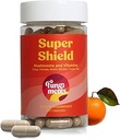 Fungiments Super Shield - Suplemento de hongos - Chaga, Maitake, Reishi, Shiitake, y Turquía Tail Mushrooms, Vitamina C, Zinc, Black Elderberry, Antioxidants - Immune Support (60 Capsules)