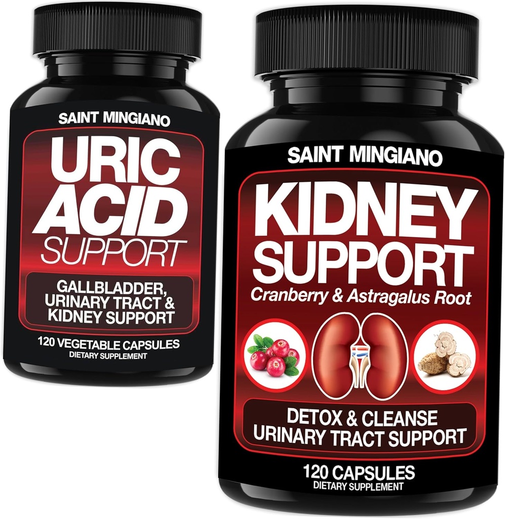 Apoyo al riñón Limpiar la desintoxicación - Junto con - Soporte úrico de ácido – Gallbladder, Urinary Tract & Kidney Support for Men and Women
