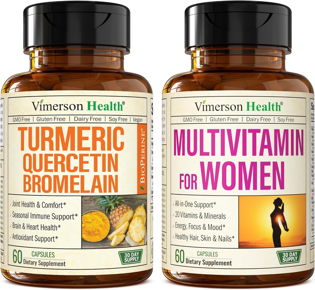 Quercetina con bromelaina " Curcumina Turmérica " Multivitamina completa para mujeres