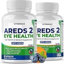 AREDS 2 Vitaminas Oculares - Lutein, Zeaxanthin, Bilberry, Astaxanthin Mineral Vision Suplemento - Apoya Estreno Ocular, Ojos secos, Presión y Visión Salud - Hecho en EE.UU. - 120ct