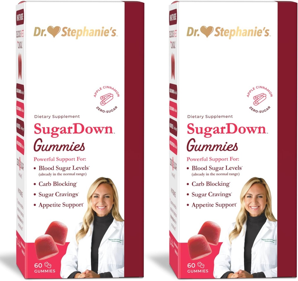 Dr. Stephanie's SugarDown Gummies – 2 Pack - Ceylán &amp; Cassia Cinnamon Suplemento