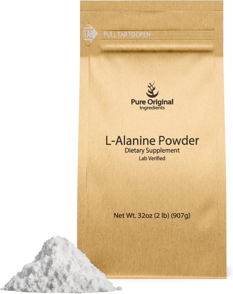PURE ORIGINAL INGREDIENTES L-Alanine Powder (2 lb) Lab Verified, Always Pure, No Fillers Or Additives