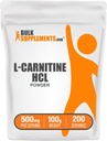 BulkSupplements.com L-Carnitine HCl Powder - Carnitine Supplement, Carnitine Powder, L-Carnitine 500mg - Unflavored & Gluten Free, 500mg por Serving, 100g (3.5 oz) (Pack of 1)