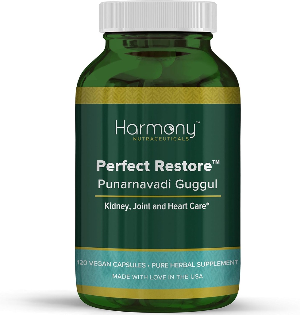Punarnavadi Guggul Restauración perfecta El Grado Clínica del Dr. Gumman Potency Máximo Strength Harmony Nutraceuticals 120 Vegan Capsules