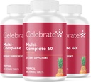Celebrar Vitaminas Multi-Completa Chewables, 60mg Hierro – Multivitaminas Bariatrices diarias para la Gastrectomía del Sleeve y Cirugía de Bypass Gástricos Pacientes – Vitaminas Esenciales & Minerales - Tropical (180 Tabletas)