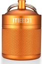 Keychain Pill Holder, Box, Aluminio, Waterproof Container, Pill Organizer for Outdoor Travel Camping, Tamaño: 1,6 x 1,6 x 2 en (Orange)