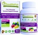 7 en 1 Elderberry con ZINC, Vitamina C, Vitamina D, Echinacea, Ginger &amp; Indian Gooseberry (Amla). Premium Elderberry Capsules 90 ct, All Natural,No-GMO,Vegan,No Rice Powder, No-Gluten