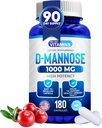 We Like Vitamins D-Mannose 1000mg Capsules - 180 Easy to Swallow Veggie Capsules - Cranberry D Mannose Supplement Helps Support Bladder and Urinary Tract Health