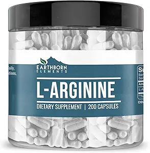 Elementos terrestres L-Arginina Pure " Undiluted, No Additives (200 capsules)