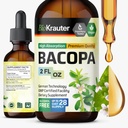 BIO KRAUTER Bacopa Monnieri Drops - Brain Support Brahmi Supplements - Liquid Bacopa Supplements - Alcohol & Sugar Free - Vegan 2 Fl.Oz.