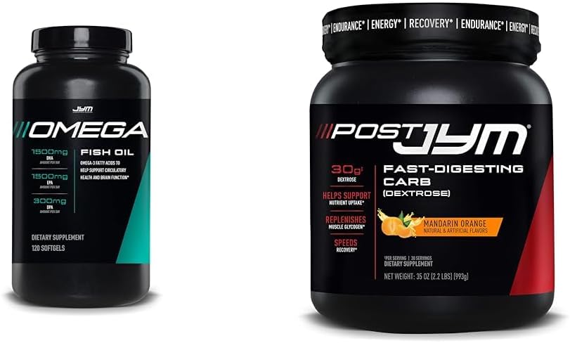 Omega JYM Fish Oil 2800mg & Post JYM Fast Carbs for Muscle Growth & Recovery