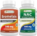 Mejores Naturales Bromelaina 500 mg " NAC 600 mg