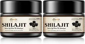 Shilajit Puro Himalayan Orgánica Shilajit Resin - 600mg Máxima Potencia Natural Shilajit Resin con 85+ Minerales Trace & Ácido Fulvico para la Energía, Apoyo Inmunitario, 30 Gramos (2 Pack)