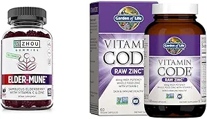 ZHOU Nutrición Gummies con Jardín de Vida Zinc para Salud Inmune, Apoyo Antioxidante, 60 Gummies & 30 mg Zinc