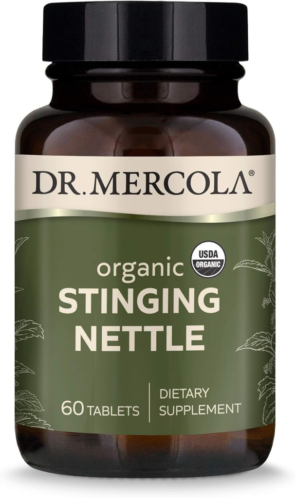 Dr. Mercola Organic Sting Nettle Dietary Supplement, 60 Servings (60 Tablets), non GMO, Gluten Free, Soy Free, USDA Organic