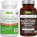 Multivitamínico &amp; Minerales para Hombres + Complejo de Curcumina de Alta Absorción C3, Bundle Vegan, Sostened Release Advanced Multivitamin + 300% Mayor Absorption Curcuminoids with Rapid Uptake, by Igennus