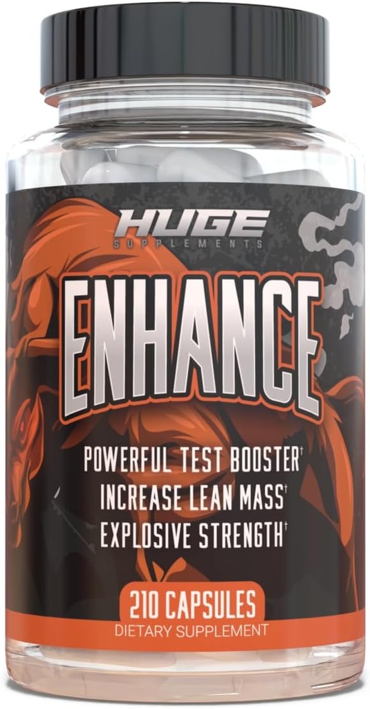 Suplementos enormes Mejora - Booster de testosterona natural para hombres - Aumentar fuerza, tamaño &amp; resistencia - 240 cápsulas