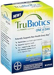 TruBiotics Daily Probiotic, 30 Capsules - Gluten Free, Soy Free Digestive + Immune Health Support Suplemento para Hombres y Mujeres (Pack of 6)