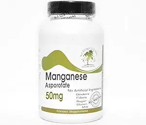 Asporotate manganés 50mg ~ 200 cápsulas - No aditivos ~ Suplementos de la naturaleza