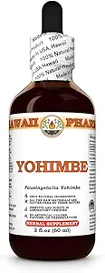 Yohimbe (Pausinystalia Yohimbe) Tintura de corte seco, hecha en Hawaii, Todo Natural, Vegan, Extracto líquido puro - 32 fl.oz