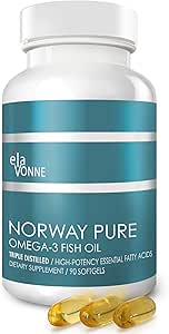 Noruega Pura Omega-3 Fish Oil Softgels 2,400mg (90ct) - 4X Concentrated EPA & DHA, Triple Destilado, Burpless, Wild Caught, Skin &amp; Hair, Joints, Heart Health