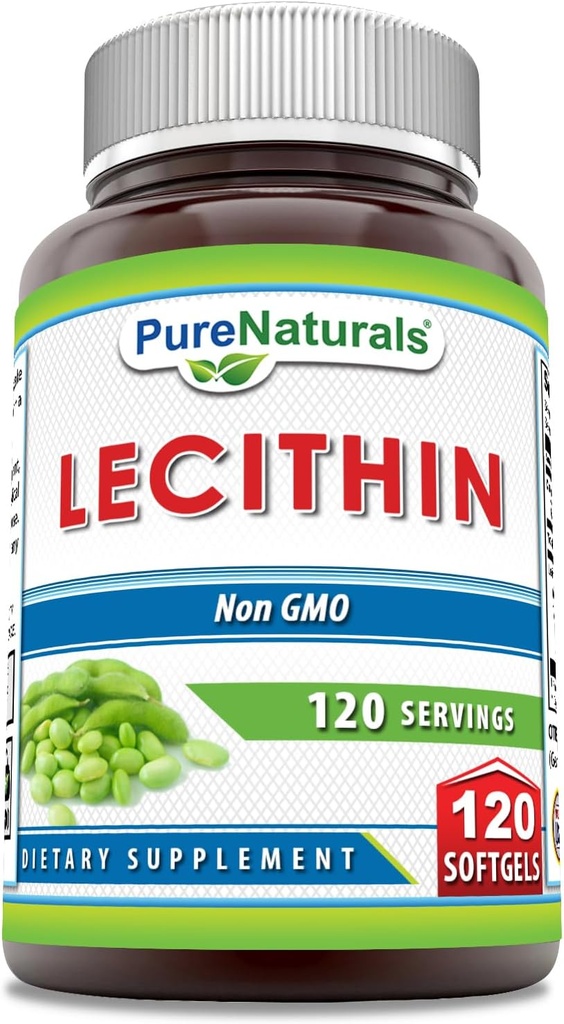Naturales puros Lecithin 1200 mg Suplemento de Softgels ← High Potency
