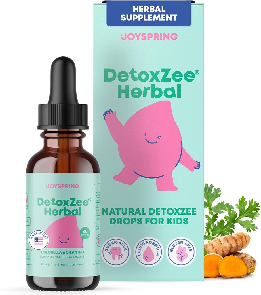 JoySpring Herbal Detox para niños – Cilantro Extract Cleanse to Support Speech &amp; Mejorar el comportamiento – Detox natural con Cilantro - 1 fl oz (30 Servimientos)