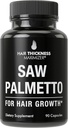 Saw Palmetto for Hair Men and Women. Saw Palmetto Supplment to Support Hair Strength & Thickness. Non-GMO and Gluten Free Caspules