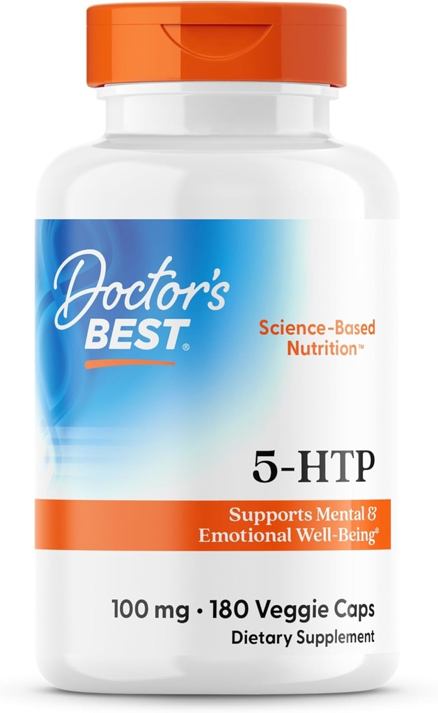 Los mejores médicos 5-HTP, soporta el bienestar mental y emocional, no GMO, libre de gluten, libre de soja, vegano 180 cápsulas
