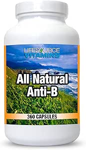 LifeSource Vitamins All Natural Anti-B for Immune Support, 14 All Natural Ingredient with Echinacea &amp; Ajo Extract, 360 Immune Defense Capsules
