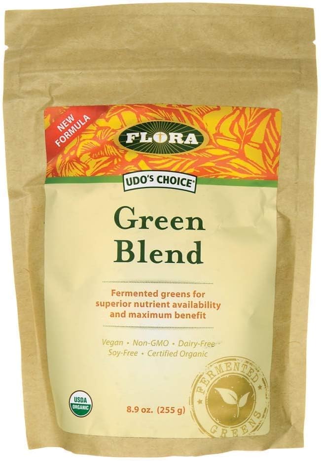 Flora - Green Blend - Ofertas Optimum Nutrition - Características Fermented Grass Blend - with Barley, Oat, Wheat & Alfalfa Grass - Organic, Non-GMO, Vegetarian &amp; Soy-Free - 8.9 oz. Polvo