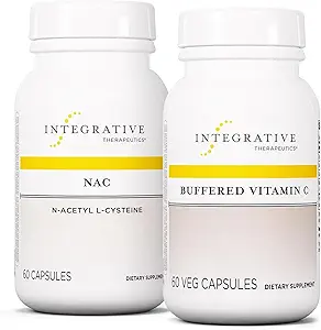 Integrative Therapeutics Bundle with Buffered Vitamin C Capsules 1,000 mg, 60 Vegan Capsules & NAC, 60 Capsules - Immune Supplement with Antioxidant Support* - Support Respiratory & Lung Function*