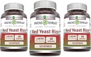Impresionantes Fórmulas Red Yeast Rice 1200mg Por Serving Capsules Suplemento ← Non-GMO Silencio Gluten Free ← Made in USA (120 Count latitud 3 Pack)