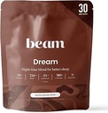 Beam Dream Sleep Powder, L-Theanine, Apigenin, Reishi and Magnesium, Third Party Tested Natural Sleep Aid & Sleep Supplement for Deep Sleep, Relaxation and Recovery, Natural Sleep Support, 30 Servings
