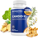 BioMatrix Candid-X Gut Cleanse with Berberine, Oregano, Sodium Caprylate, Chamomile, Ginger, PAU D'arco, Digestive Supplement for Men and Women ← 90 Capsules
