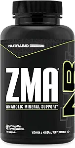 NutraBio ZMA Supplements for Men & Women- Zinc Magnesium Supplements to Support Hormone Levels, Peak Performance, Sleep, Muscle Recovery, Immune Health, 180 Ct.