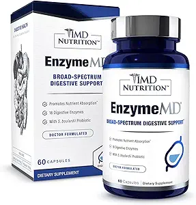 1MD Nutrición EnzymeMD - Suplemento de Enzymes Digestivos - Doctor Formulado Ø 18 Enzimas de base vegetal - Gas &amp; Bloating Support  60 cápsulas