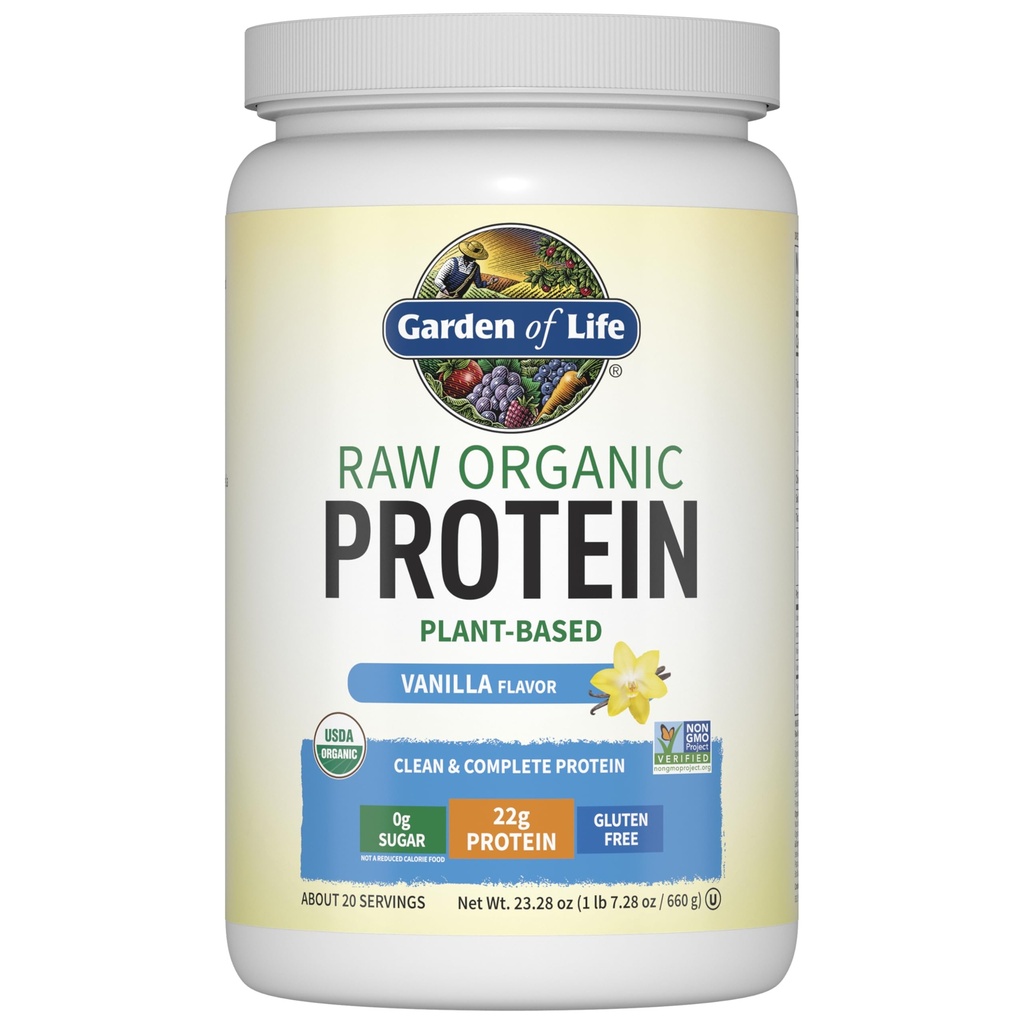 Garden of Life Protein Powder, Vegan Protein Powder, BCAA, Probiotics " Digestive Enzymes, Gluten " Lactose Free, Vanilla, 1.5 LB