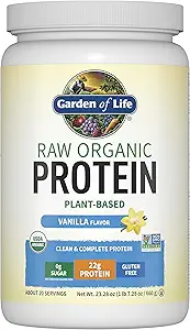 Garden of Life Protein Powder, Vegan Protein Powder, BCAA, Probiotics " Digestive Enzymes, Gluten " Lactose Free, Vanilla, 1.5 LB