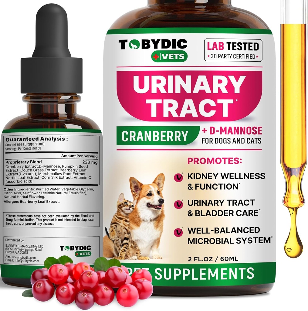Cat &amp; Dog Natural UTI Medicina &amp; Tratamiento de la Infección de la Tracto urinaria con Arándano - Riñón + Soporte de la vejiga Suplemento - Mejor prevención de la incontinencia de orina &amp; Piedras de la vejiga - Pet Renal Health