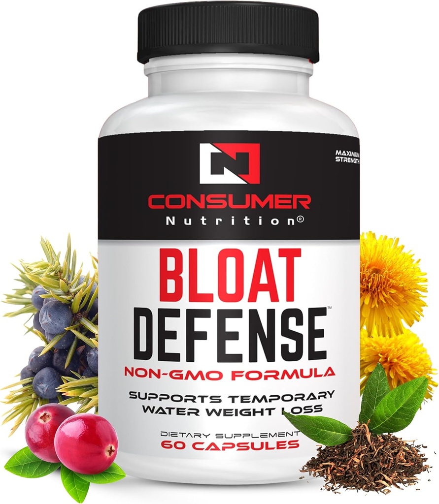 Láminas diuréticas Flush de agua máxima fuerza - Retención de agua y píldoras de agua para hombres de mujer con vinagre de manzana, &amp; hoja de dandelión para soplar 60 cápsulas