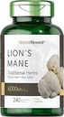 Lion's Mane 6000MG, Promotes Mental Clarity, Focus and Memory, Mushroom Supplement, Unflavored, 240 Capsules